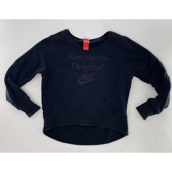 Nike Women’s Extra Large XL Black Run With The Original‎ Sweatshirt Size M Flaws - Picture 1 of 8